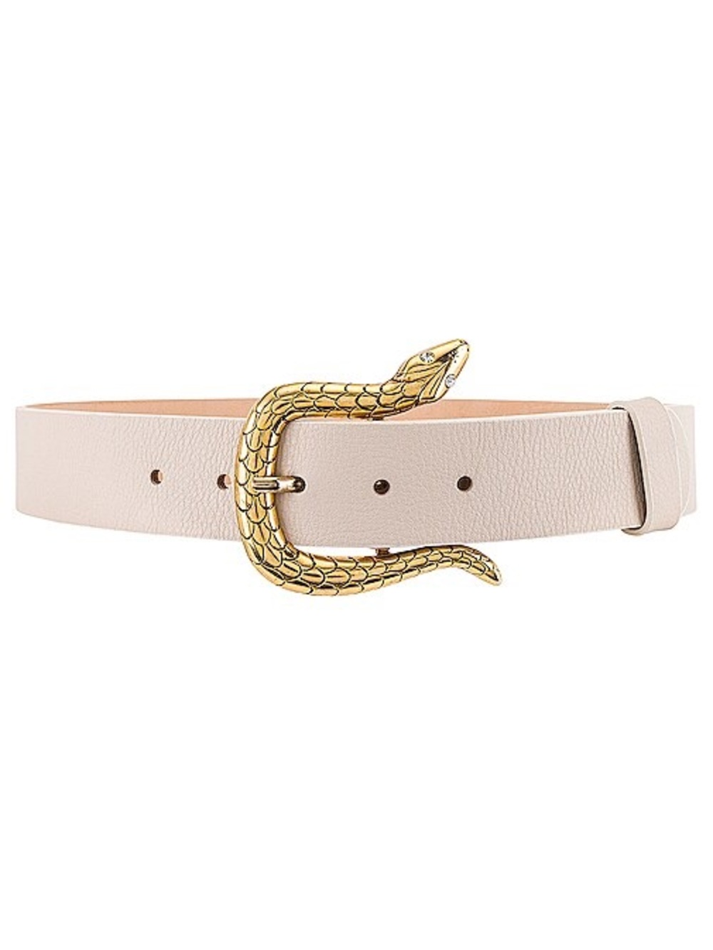 B-Low the Belt Mamba Snake Tan Leather Belt with Gold Snake Buckle